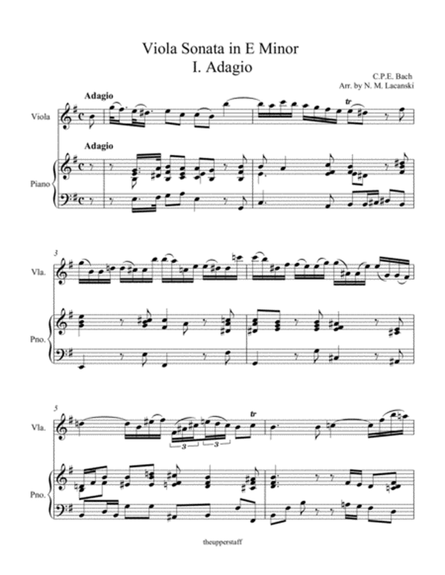 Viola Sonata in E Minor I. Adagio