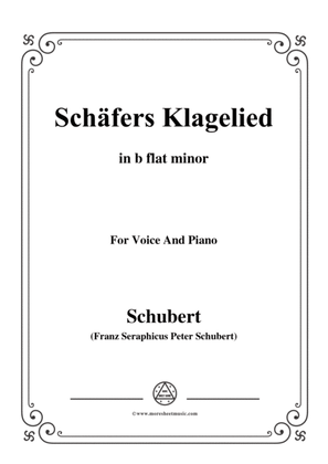 Book cover for Schubert-Schäfers Klagelied,in b flat minor,Op.3,No.1,for Voice and Piano