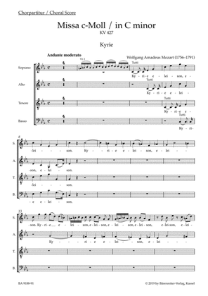 Book cover for Missa in C minor K. 427 "Great Mass in C minor"