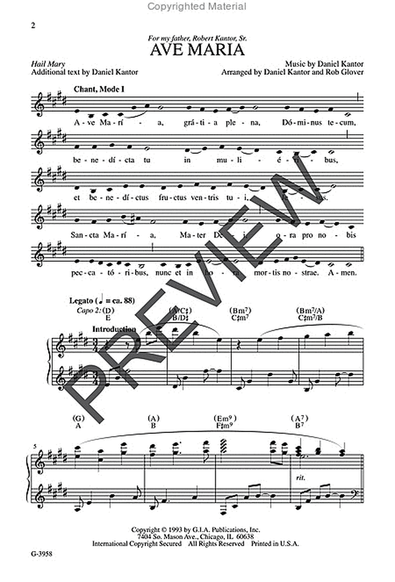 Ave Maria by Daniel Kantor 4-Part - Sheet Music