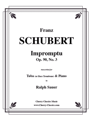 Book cover for Impromptu, Opus 90, No. 3 for Tuba or Bass Trombone & Piano