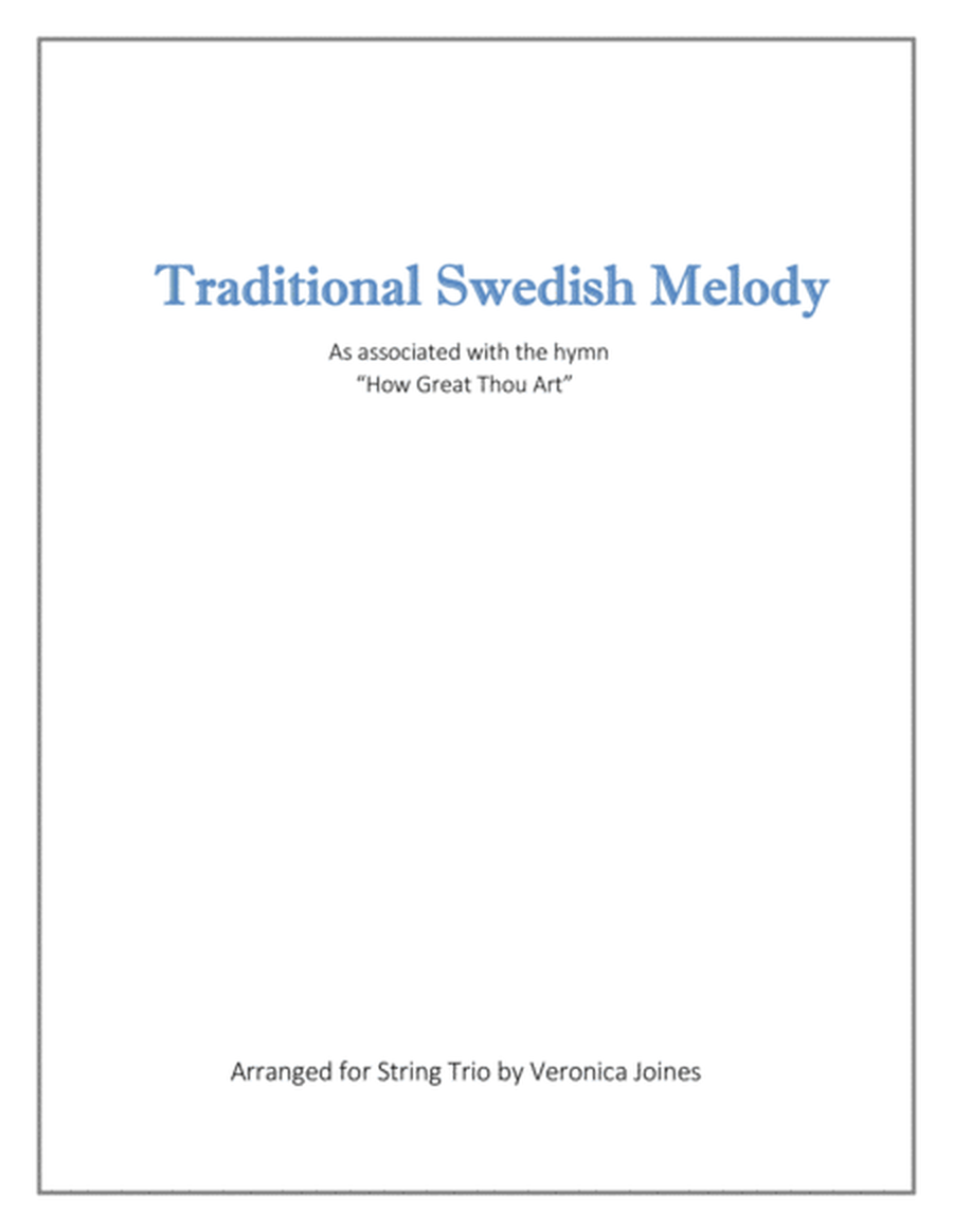 Swedish Folk Melody for String Trio (Violin 1, Violin 2, Cello)