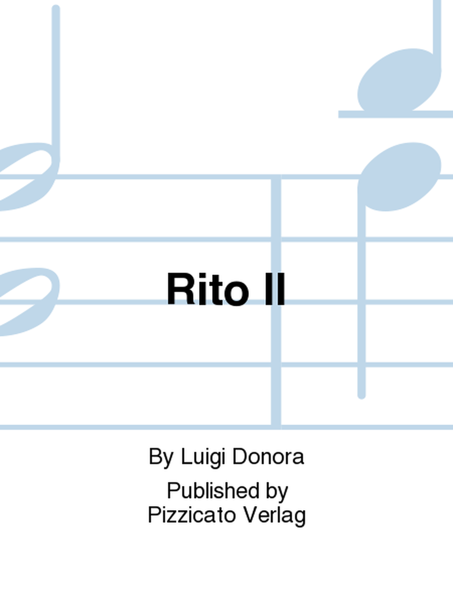 Rito II by Luigi Donora  Sheet Music