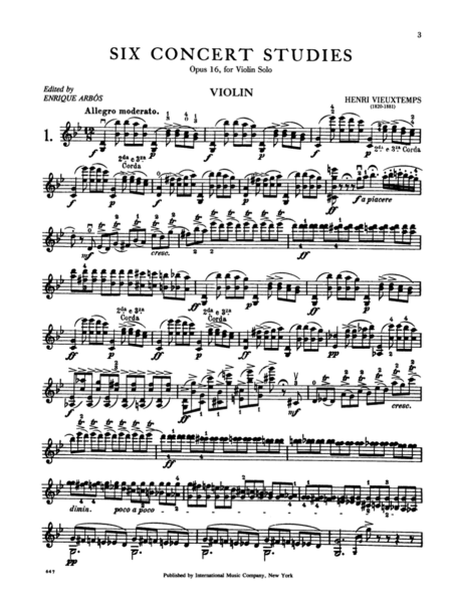 Six Concert Studies, Opus 16