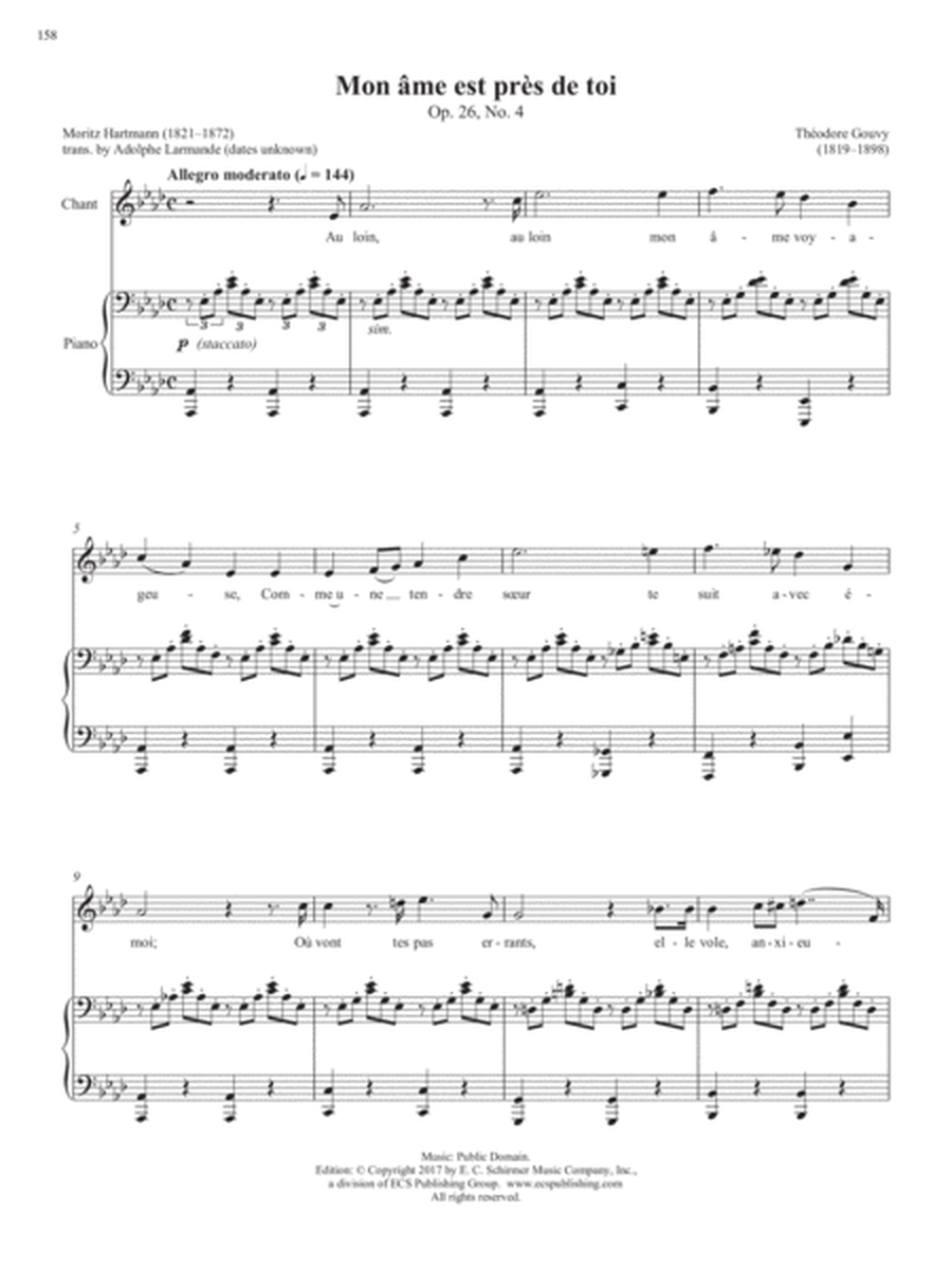 Op. 1, No. 4: Mon âme est près de toi from Songs of Gouvy, V2 (Downloadable)