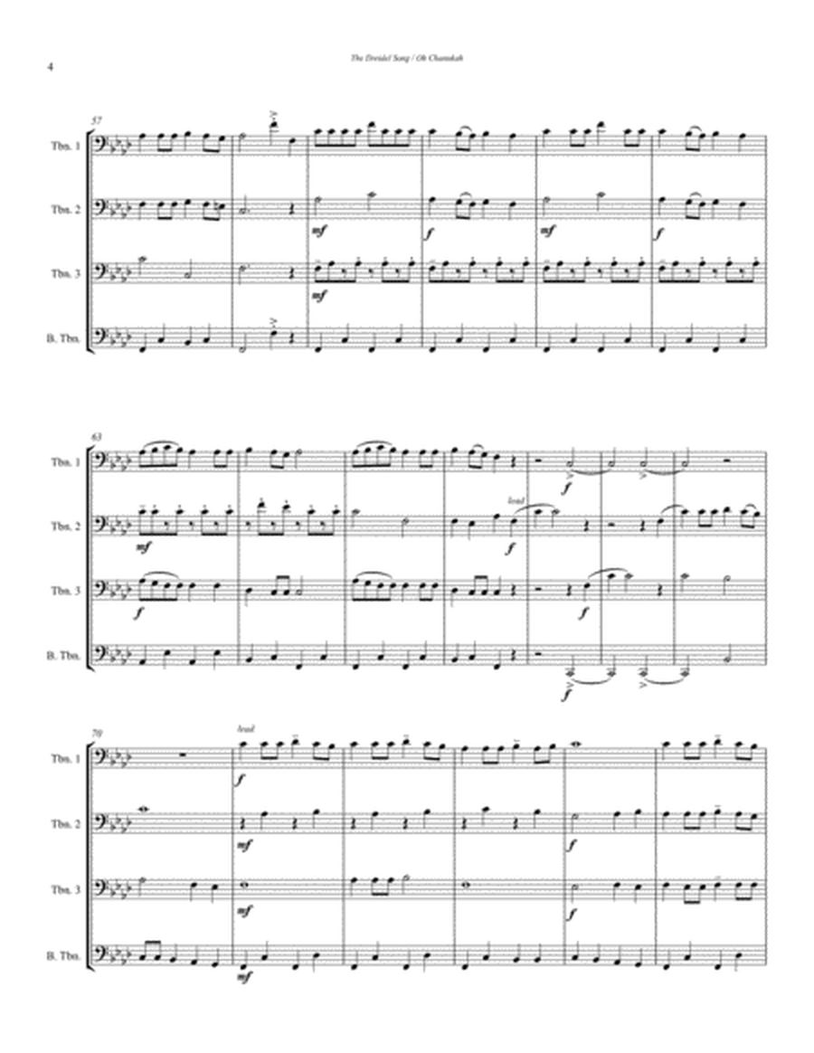 The Dreidel Song and Oh Chanukah for Trombone Quartet