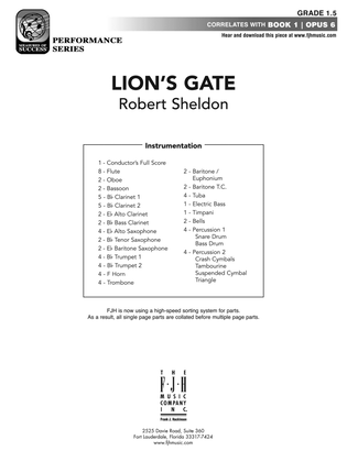 Book cover for Lion's Gate: Score
