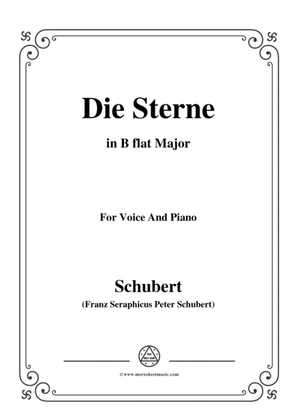 Book cover for Schubert-Die Sterne,in B flat Major,for Voice&Piano