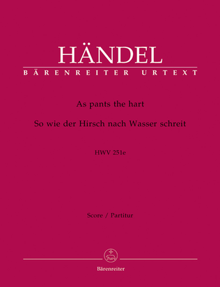 Book cover for As pants the hart HWV 251e