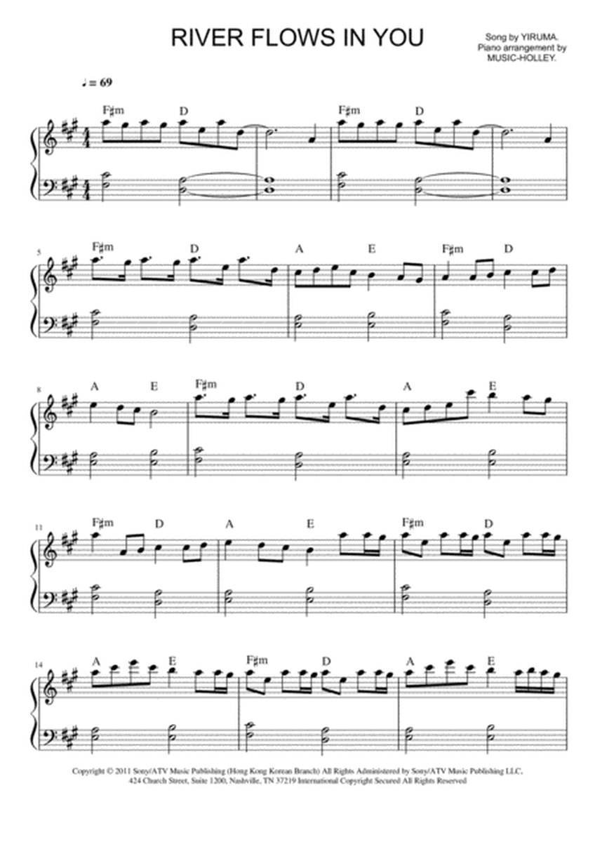 Yiruma - River flows in you (easy piano sheet) image number null