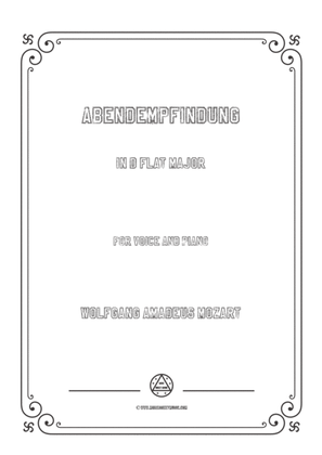 Book cover for Mozart-Abendempfindung in D flat Major,for Voice and Piano