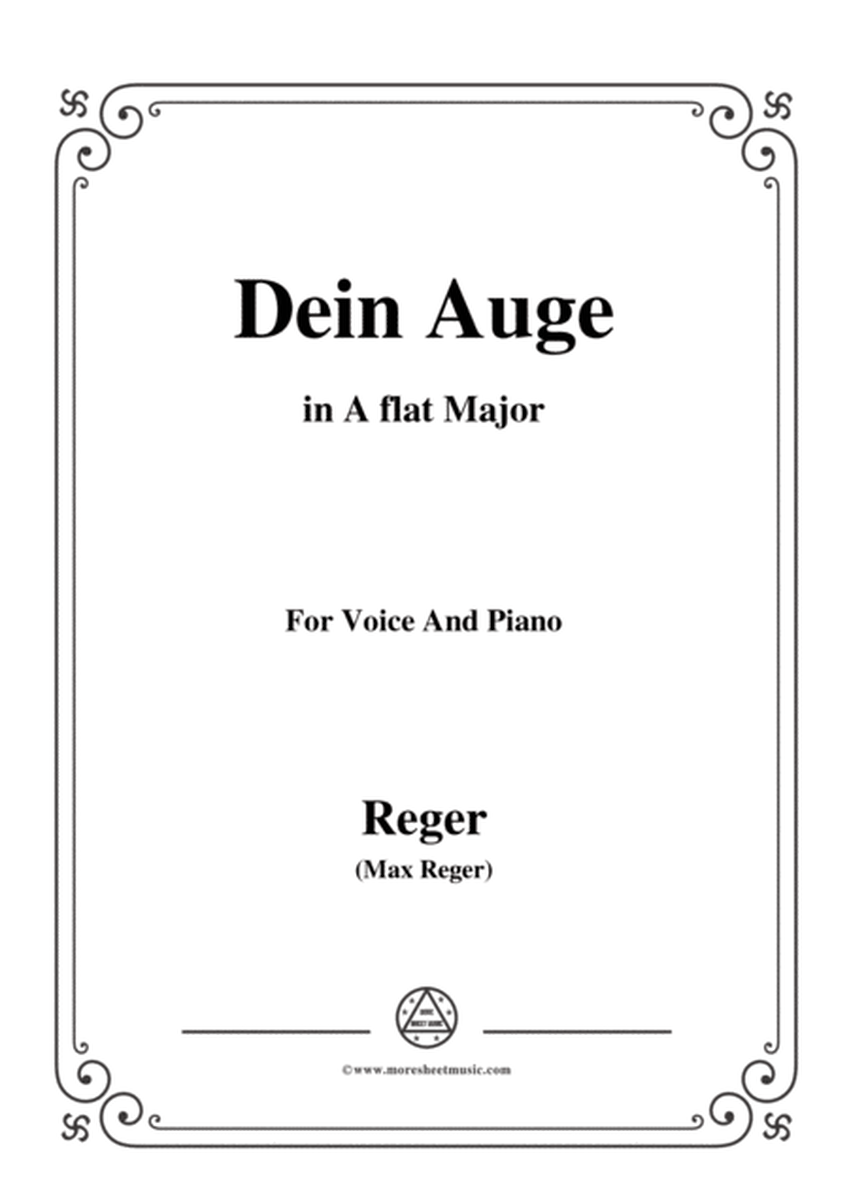 Reger-Dein Auge in A flat Major,for Voice and Piano image number null