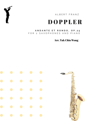 Book cover for Andante et Rondo, Op.25 arranged for 2 alto saxophones and piano