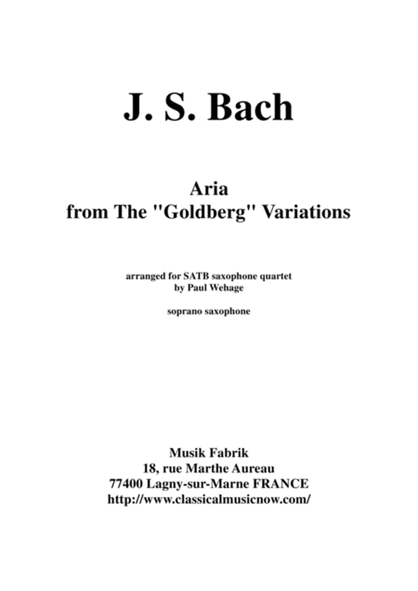 J.S. Bach: Aria from the Goldberg Variations, arranged for SATB saxophone quartet