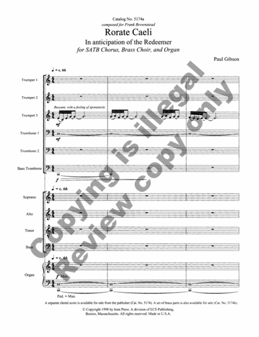 Rorate caeli (In Anticipation of the Redeemer) (Full Score)