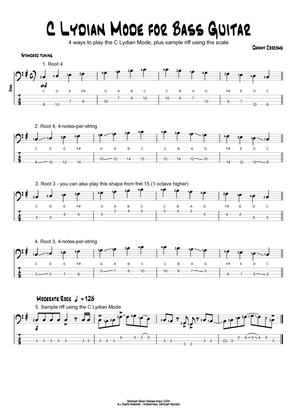 C Lydian Mode for Bass Guitar (4 Ways to Play)