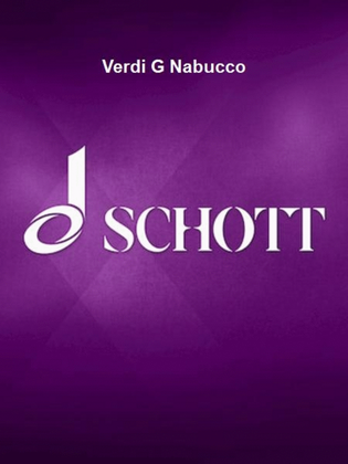 Book cover for Verdi G Nabucco