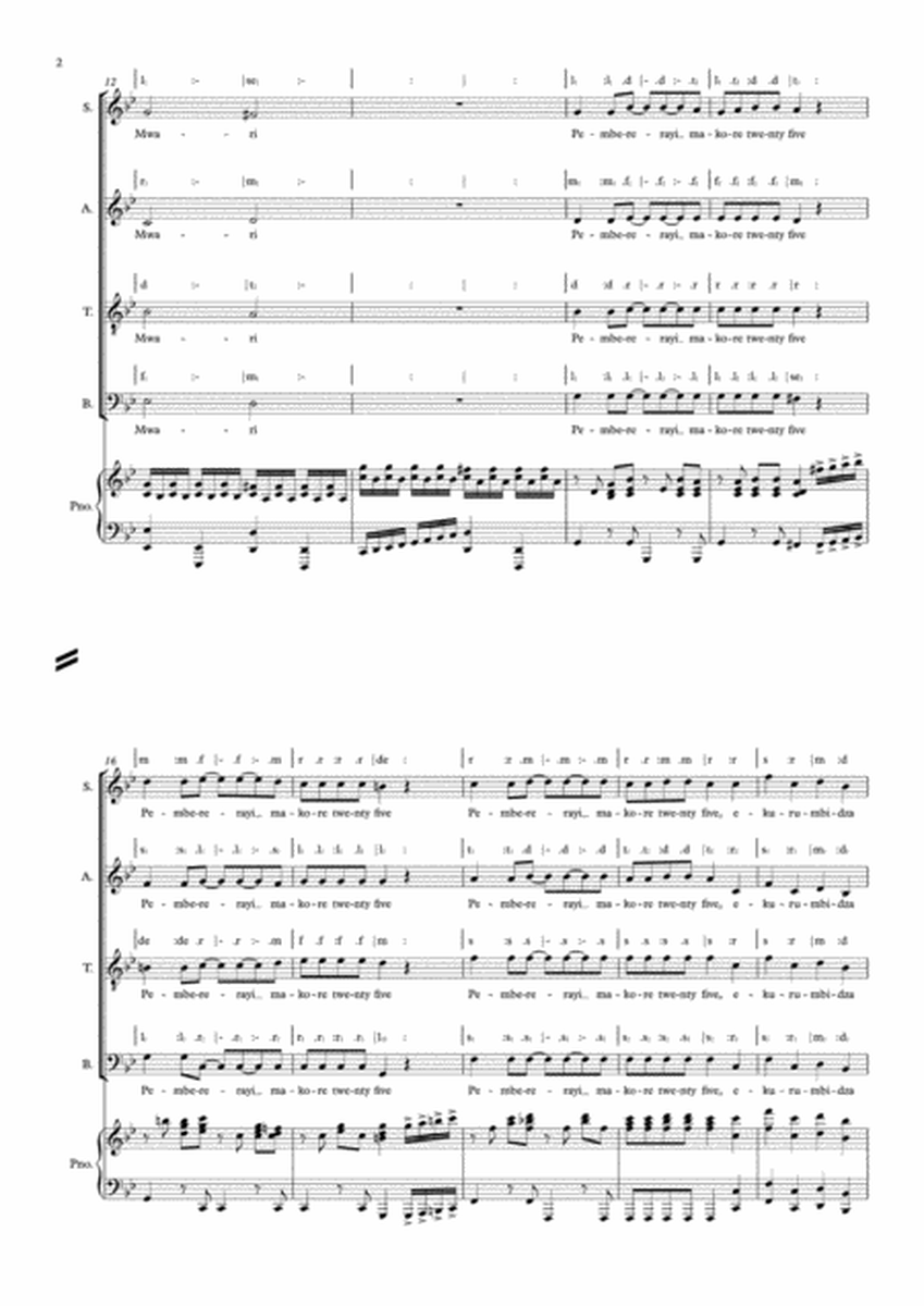 Pembererayi Makore 25 - SATB image number null