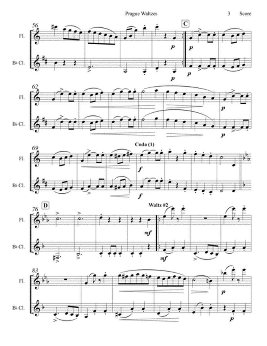 Antonin Dvorak - Prague Waltzes set for Flute and Clarinet Duet image number null