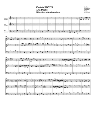 Book cover for Wie eilen mit schwachen from cantata BWV 78 (arrangement for 3 recorders)