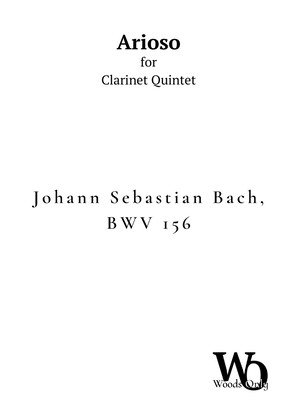 Book cover for Arioso by Bach for Clarinet Quintet