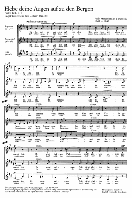 Mendelssohn: Hebe deine Augen auf; O beata et benedicta