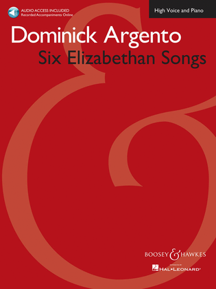 Book cover for Six Elizabethan Songs – High Voice – New Edition – With Online Accompaniments