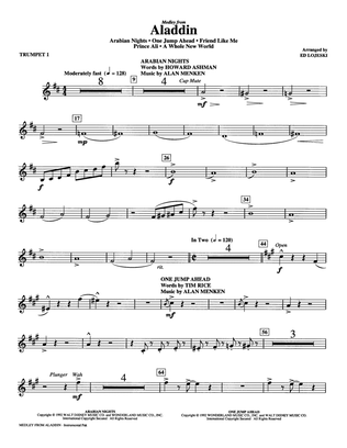 Book cover for Aladdin (Medley) (arr. Ed Lojeski) - Trumpet 1