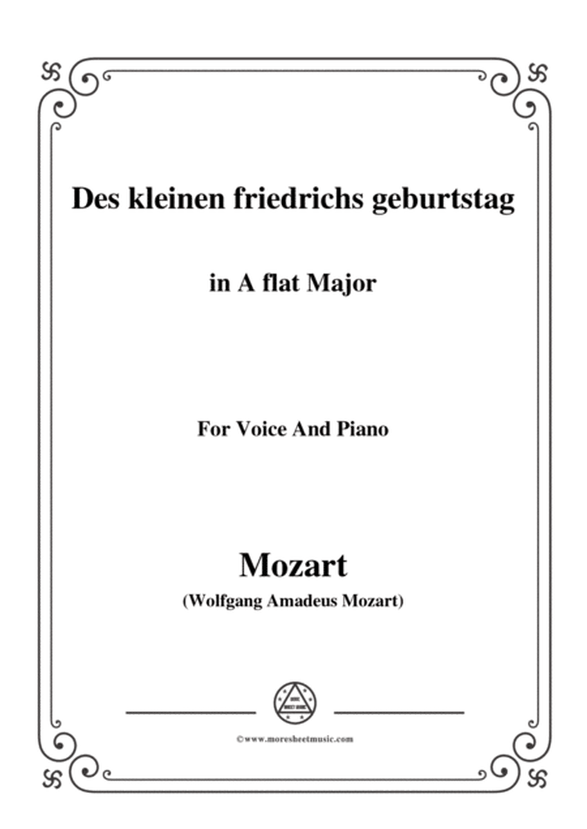 Mozart-Des kleinen friedrichs geburtstag,in A flat Major,for Voice and Piano image number null