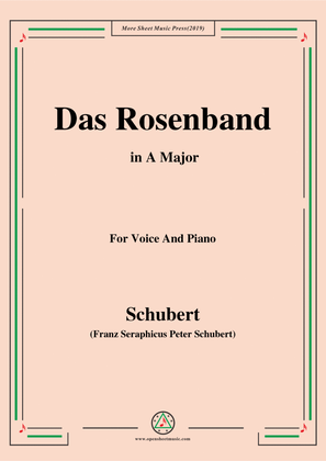 Book cover for Schubert-Das Rosenband(The Rosy Ribbon),Ver.II,in A Major