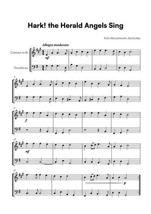 Book cover for Felix Mendelssohn Bartholdy - Hark the Herald Angels Sing (for Clarinet and Trombone)