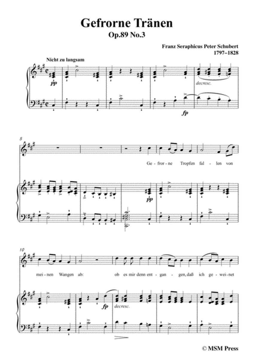 Schubert-Gefrorne Tränen,from 'Winterreise',Op.89(D.911) No.3,in f sharp minor,for Voice&Piano image number null