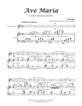 Book cover for AVE MARIA MASCAGNI for Alto Saxophone & Piano