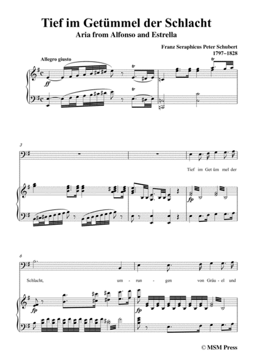 Schubert-Tief im Getümmel der Schlacht,in e minor,for Voice&Piano image number null