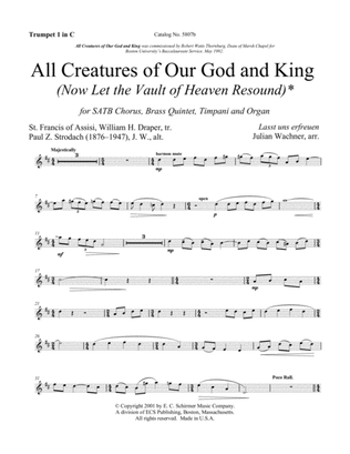 Book cover for All Creatures of Our God and King: Now Let the Vault of Heaven Resound (Downloadable Instrumental Parts)