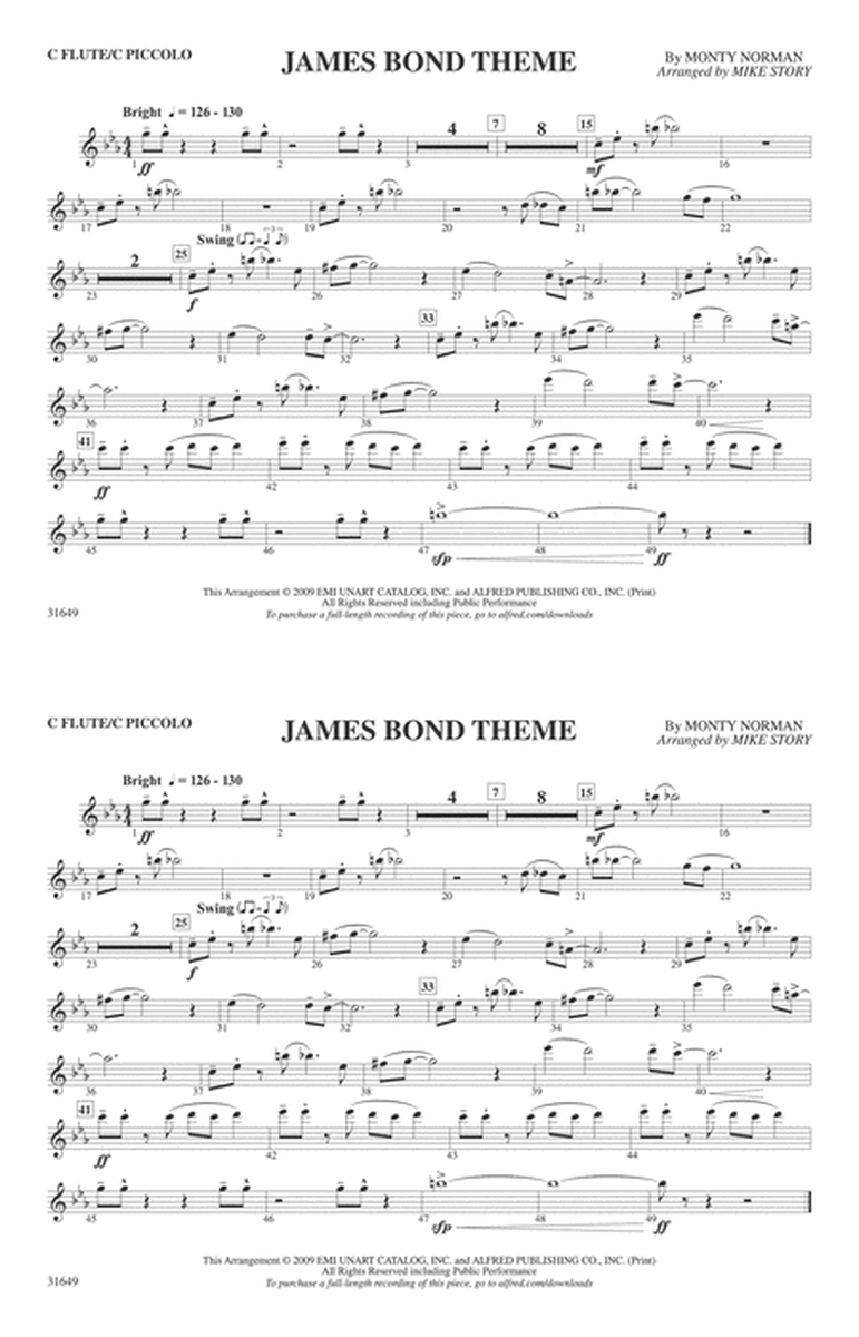 James Bond Theme: Flute