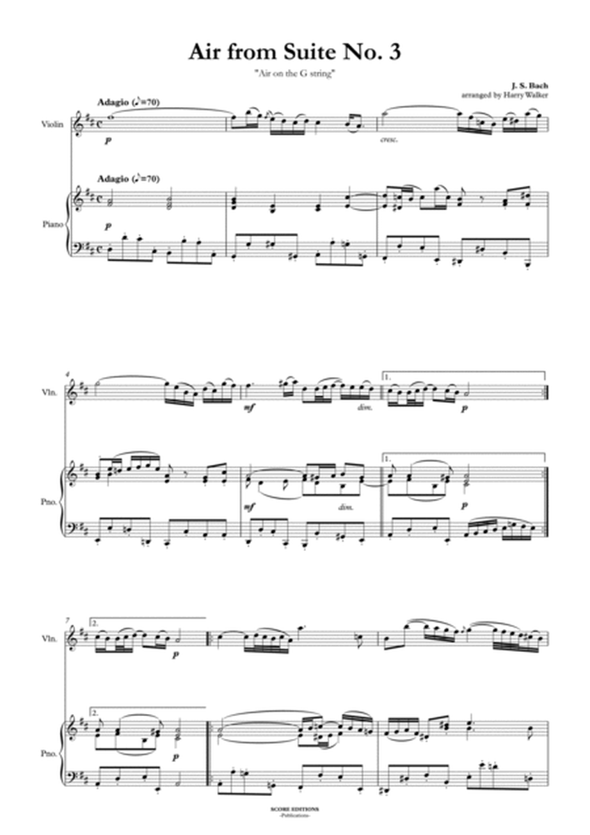 Bach Air from Suite No.3 (for Violin and Piano) image number null