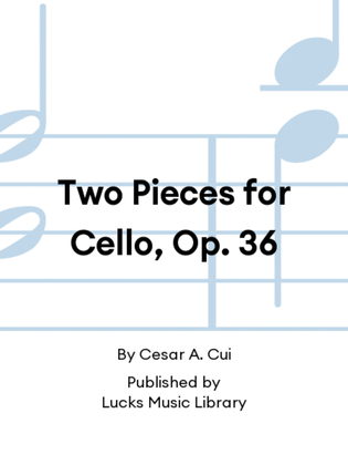 Book cover for Two Pieces for Cello, Op. 36