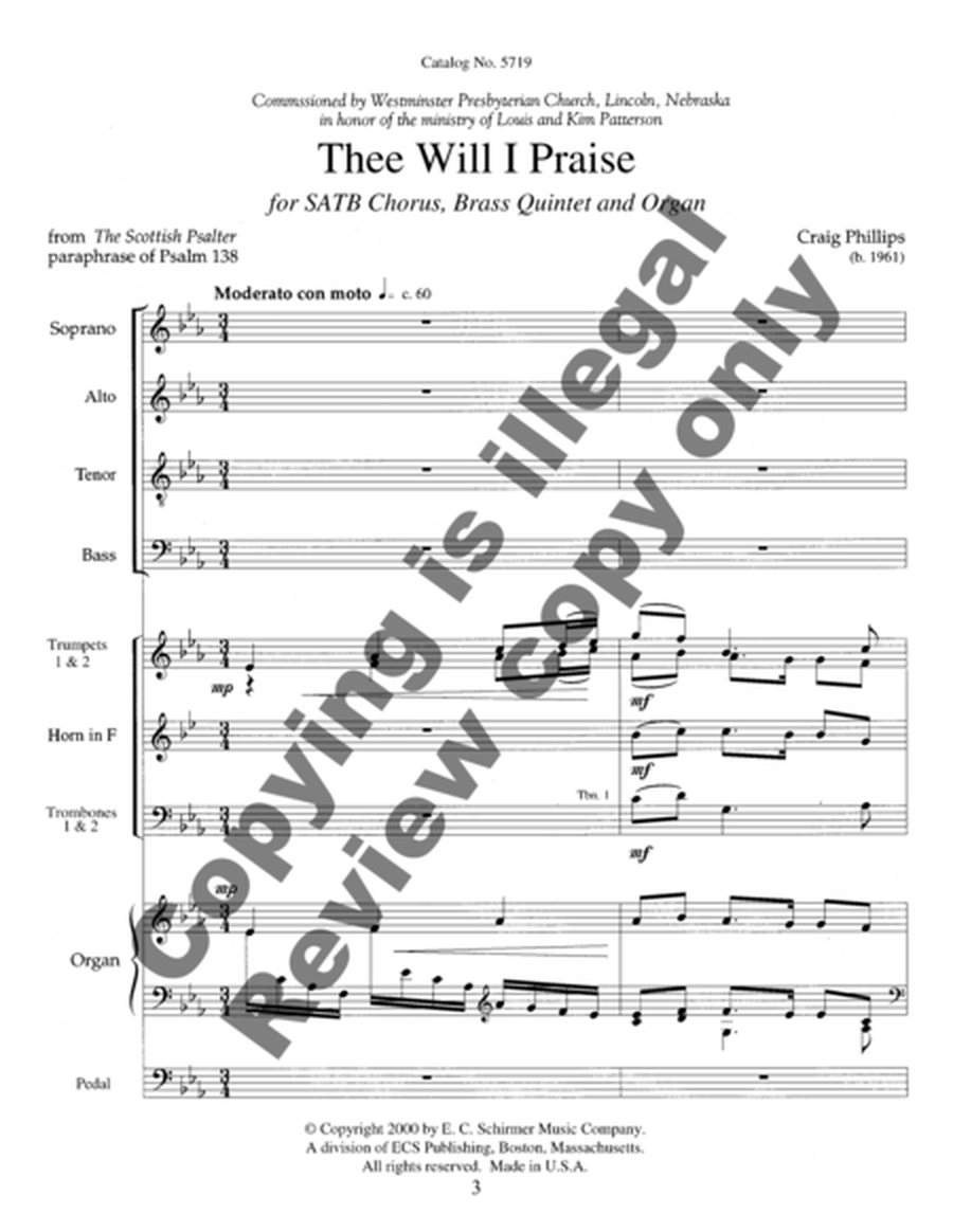 Thee Will I Praise (Full Score)