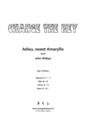 Adieu, sweet Amaryllis - D Minor