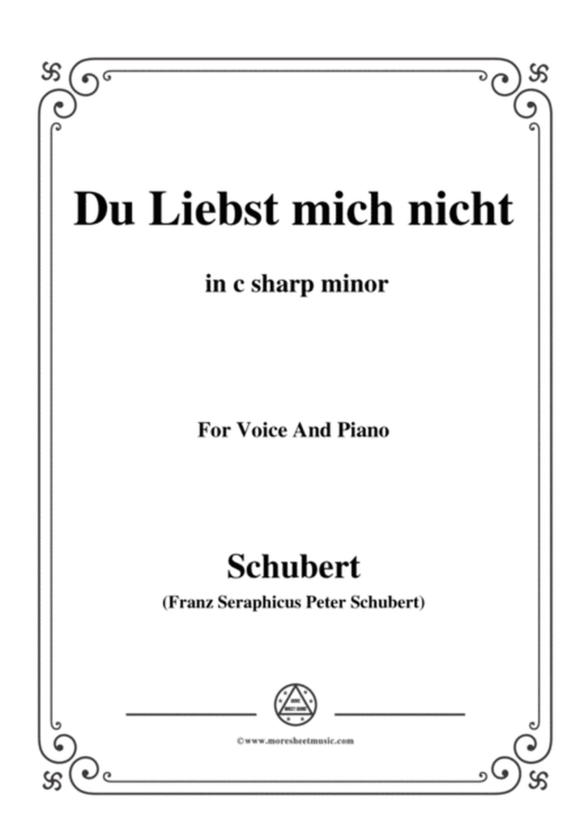 Schubert-Du Liebst mich nicht,Op.59 No.1,in c sharp minor,for Voice&Piano image number null