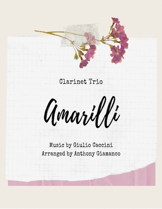 Book cover for Amarilli - clarinet trio