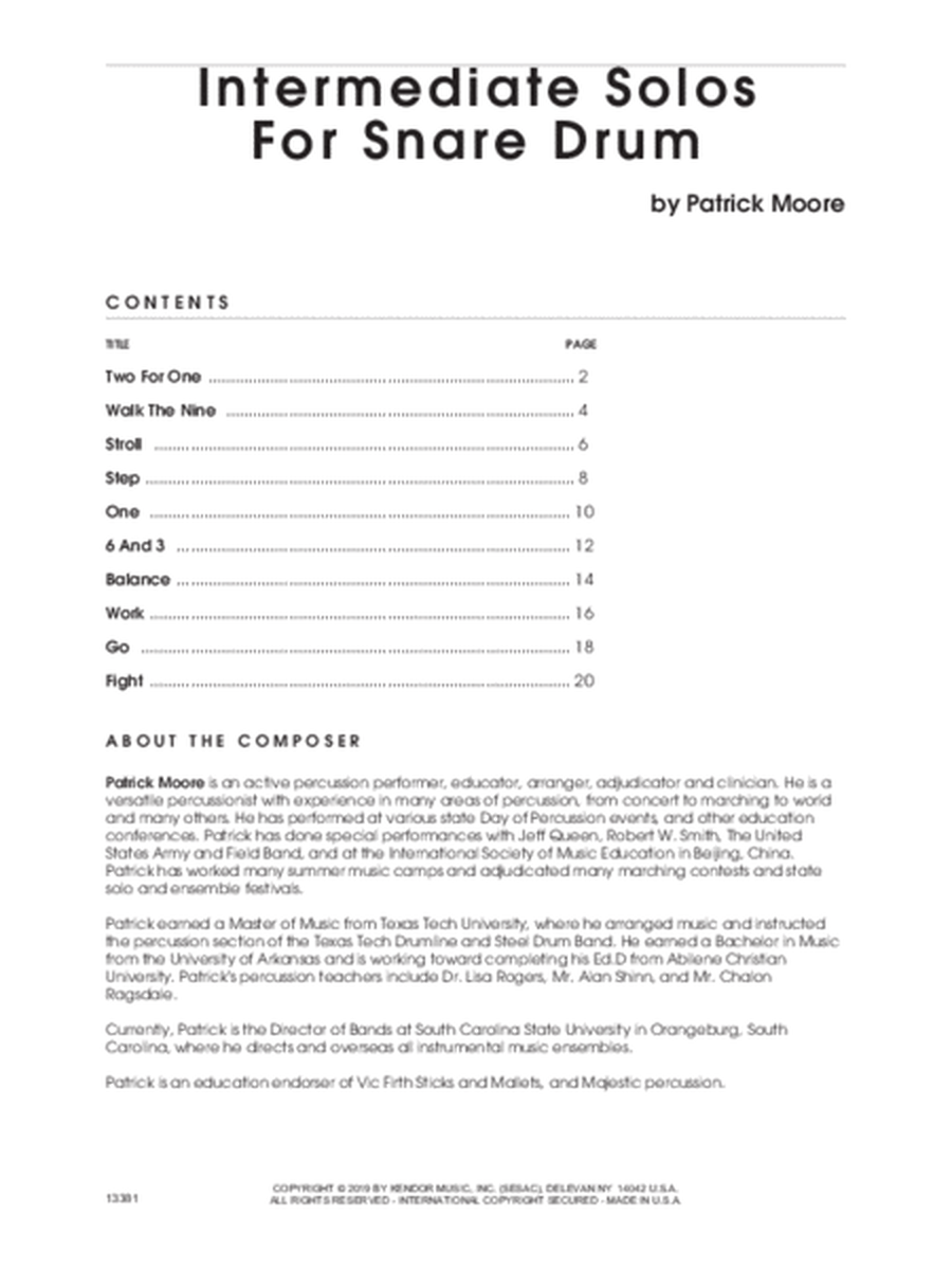 Intermediate Solos For Snare Drum