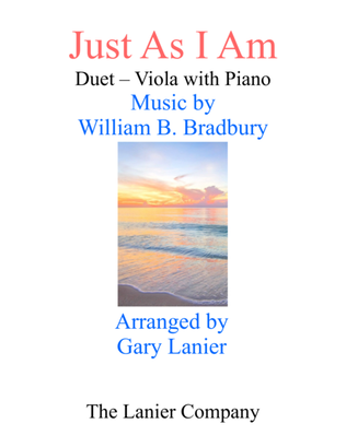 Book cover for Gary Lanier: JUST AS I AM (Duet – Viola & Piano with Parts)