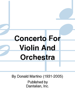 Concerto For Violin And Orchestra