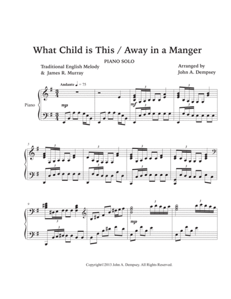 Christmas Medley (What Child is This / Away in a Manger): Piano Solo image number null