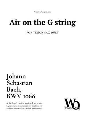 Air on the G String by Bach for Tenor Sax Duet