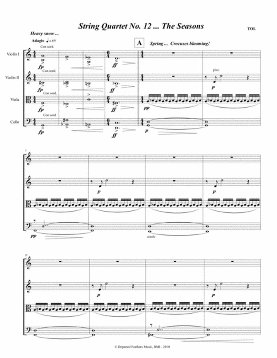 String Quartet No. 12 ... The Seasons (2010) full score image number null