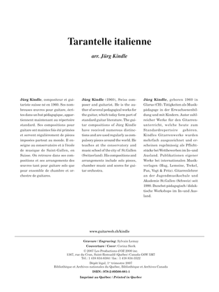 Book cover for Musique facile pour 4 guitares - Italie (Tarantelle italienne)