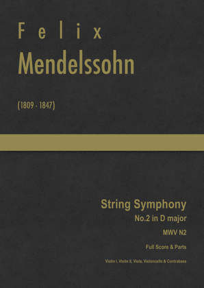 Book cover for Mendelssohn - String Symphony No.2 in D major, MWV N 2
